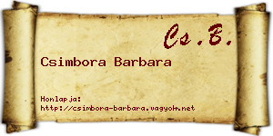 Csimbora Barbara névjegykártya