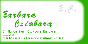 barbara csimbora business card